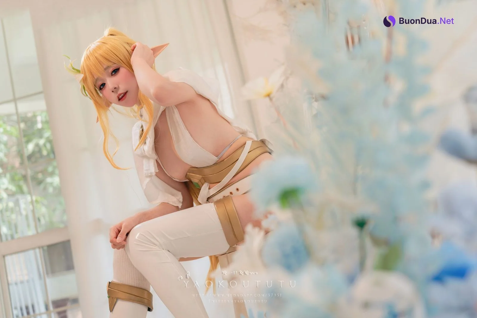 Cosplay 黏黏团子兔 六月订阅 『精灵 弓箭手』 广寒宫 - Photo 13