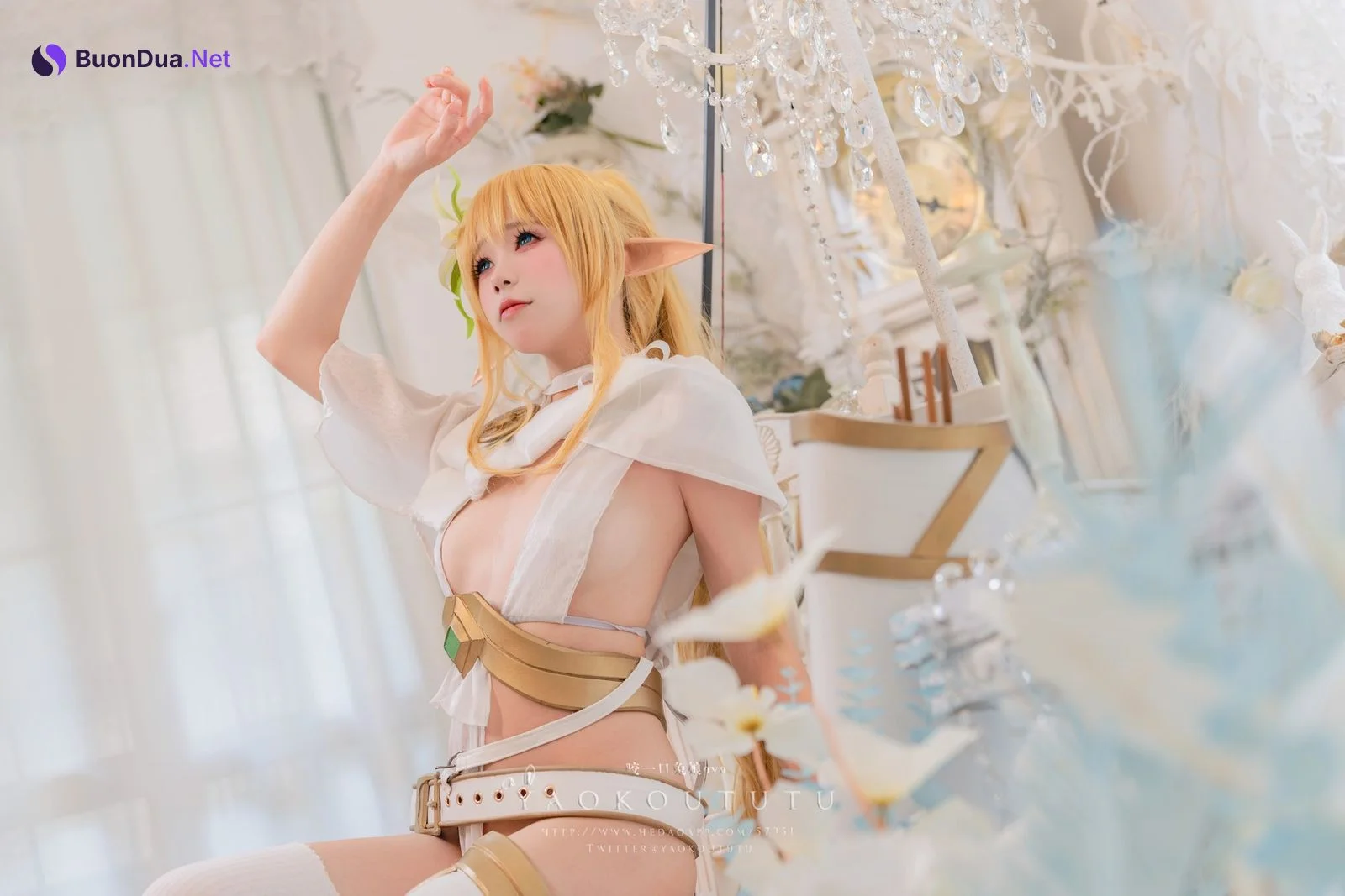 Cosplay 黏黏团子兔 六月订阅 『精灵 弓箭手』 广寒宫 - Photo 14