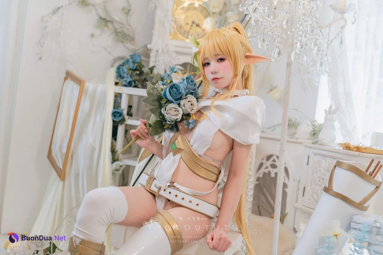 Cosplay 黏黏团子兔 六月订阅 『精灵 弓箭手』 广寒宫 - Photo 15