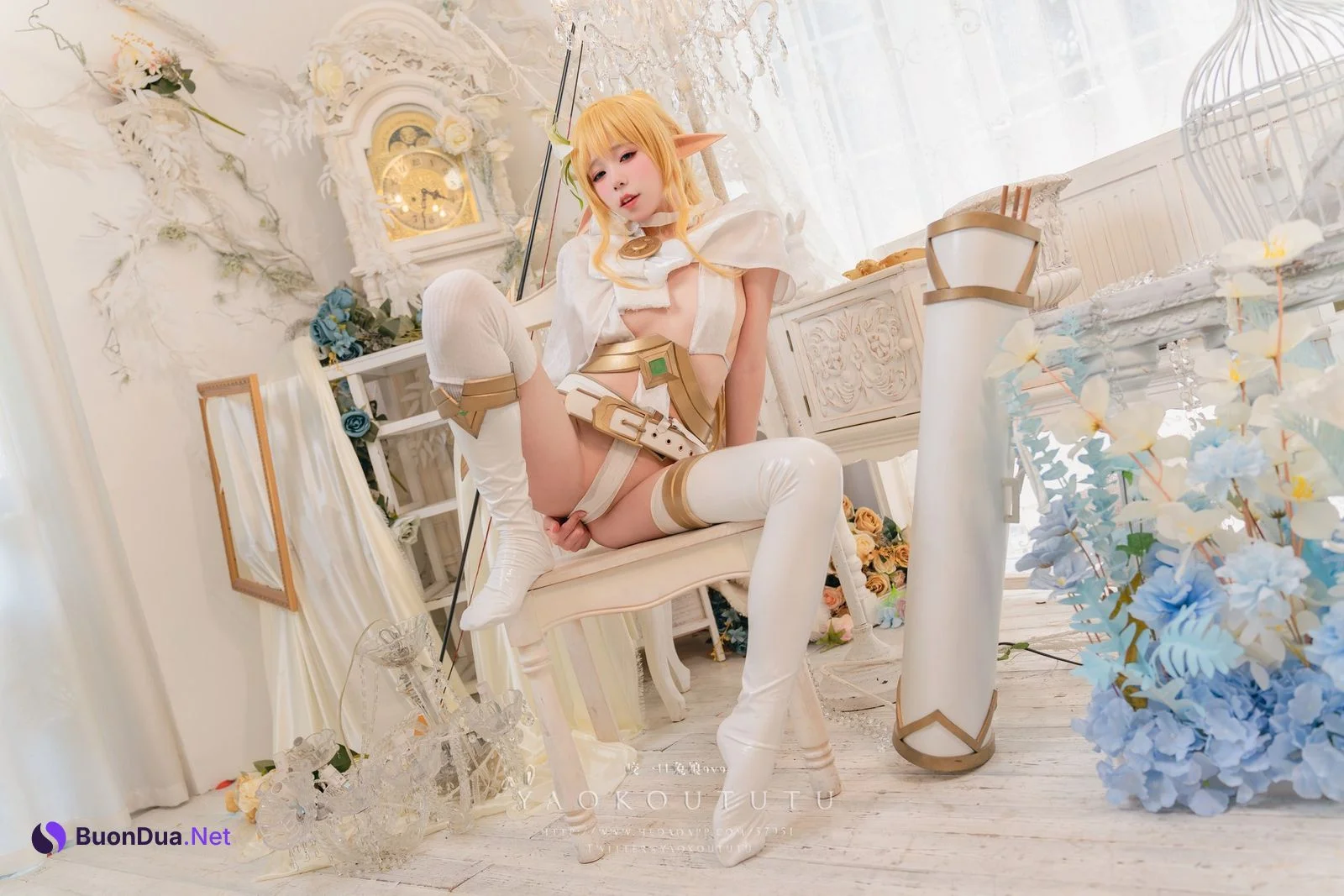 Cosplay 黏黏团子兔 六月订阅 『精灵 弓箭手』 广寒宫 - Photo 17