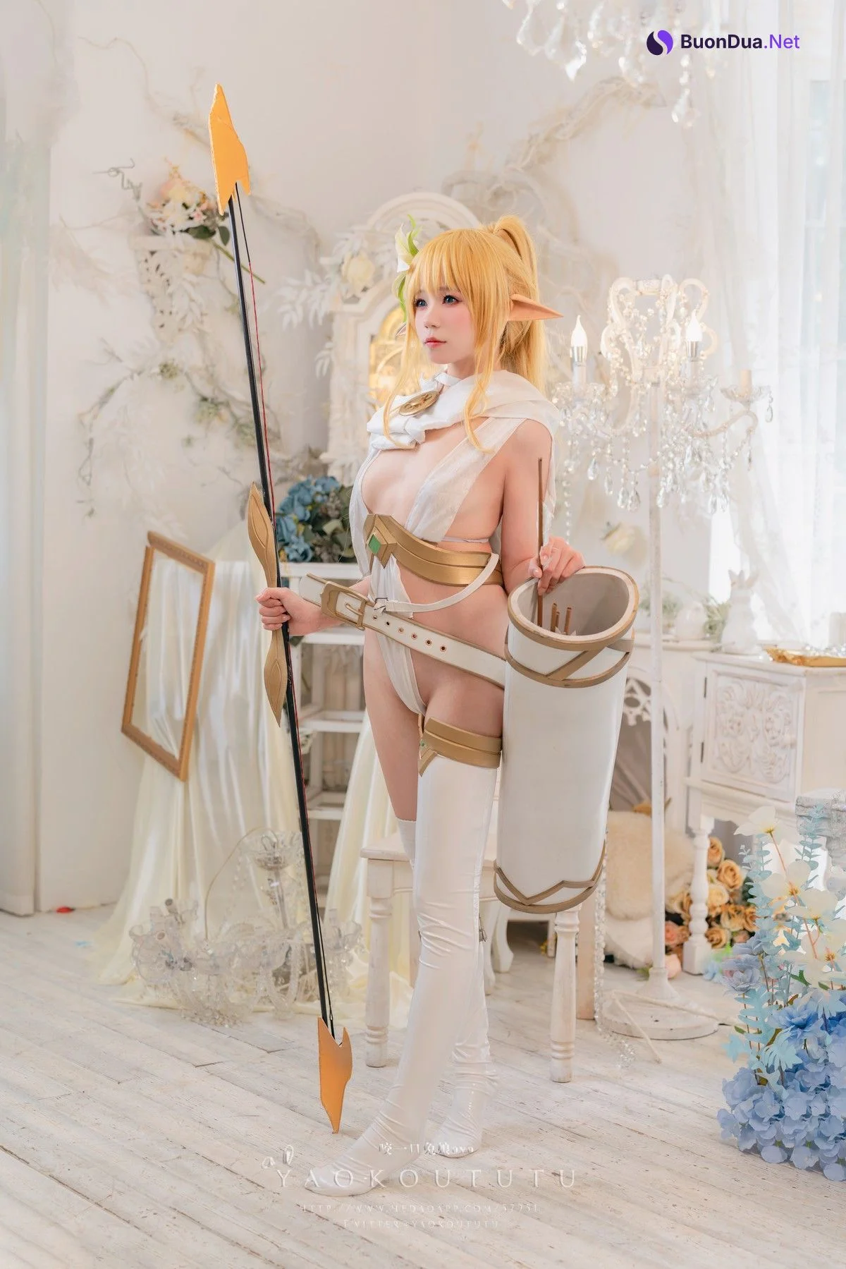 Cosplay 黏黏团子兔 六月订阅 『精灵 弓箭手』 广寒宫 - Photo 7
