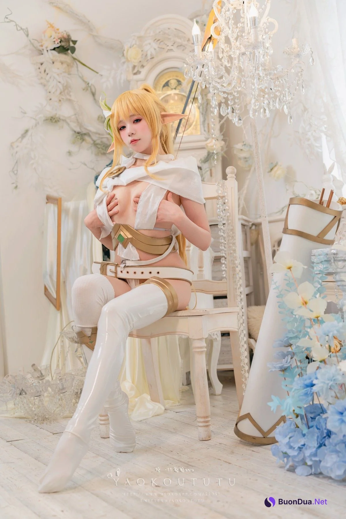 Cosplay 黏黏团子兔 六月订阅 『精灵 弓箭手』 广寒宫 - Photo 9
