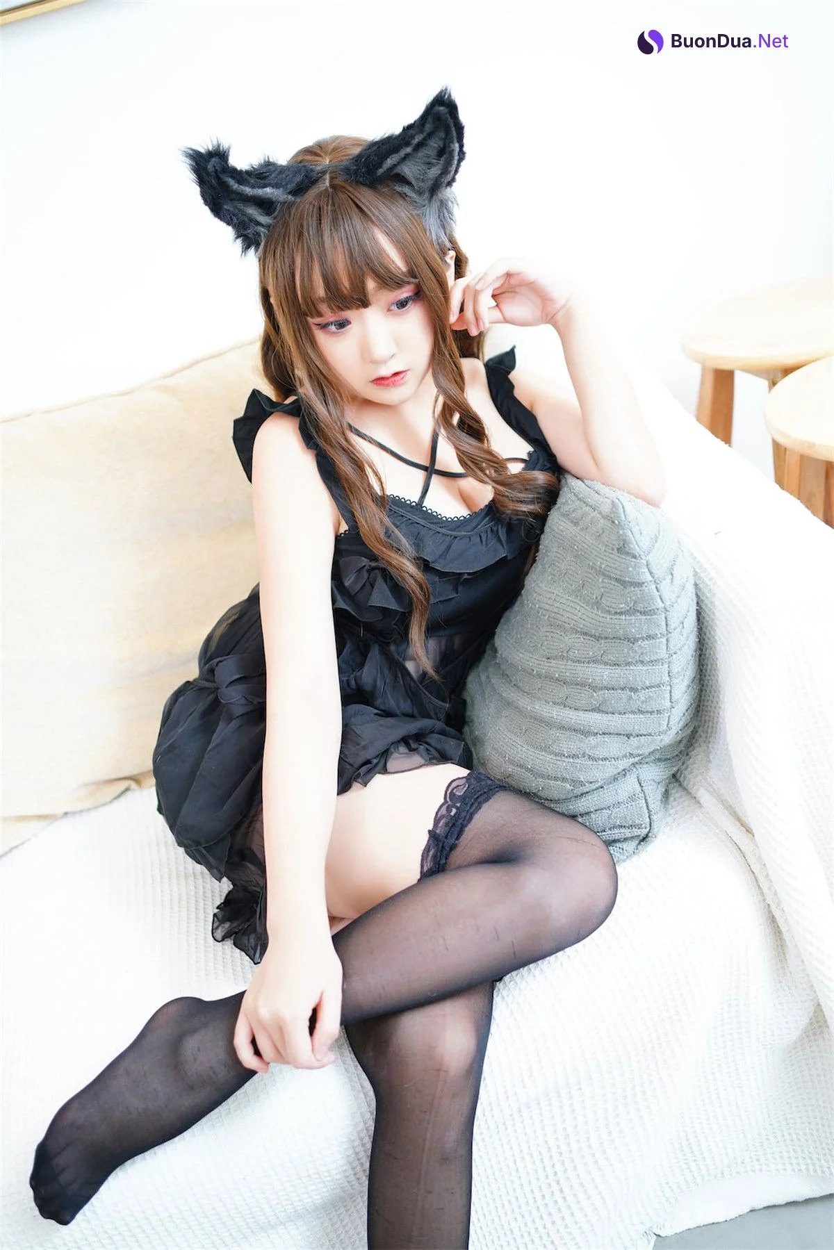 Cosplay 恩田直幸 黑色狼耳 - Photo 2