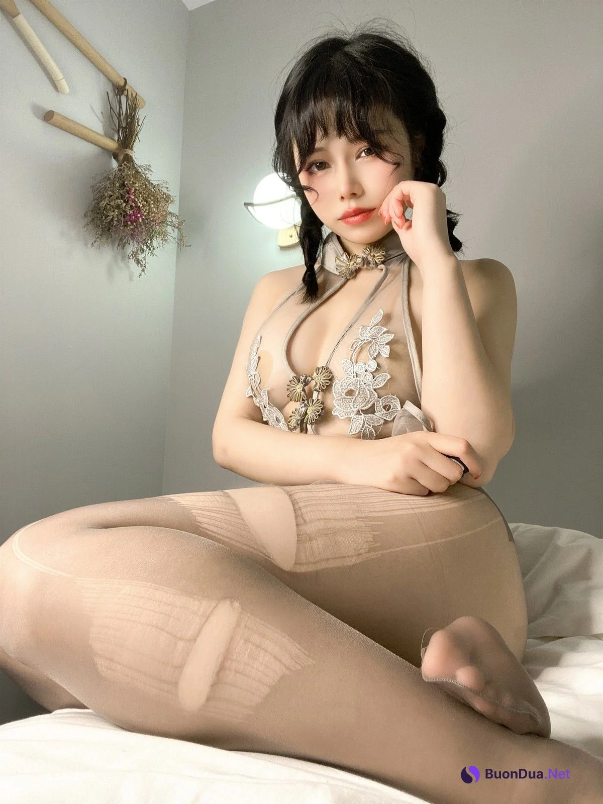 Cosplay 七月喵子 透明灰撕袜 - Photo 8