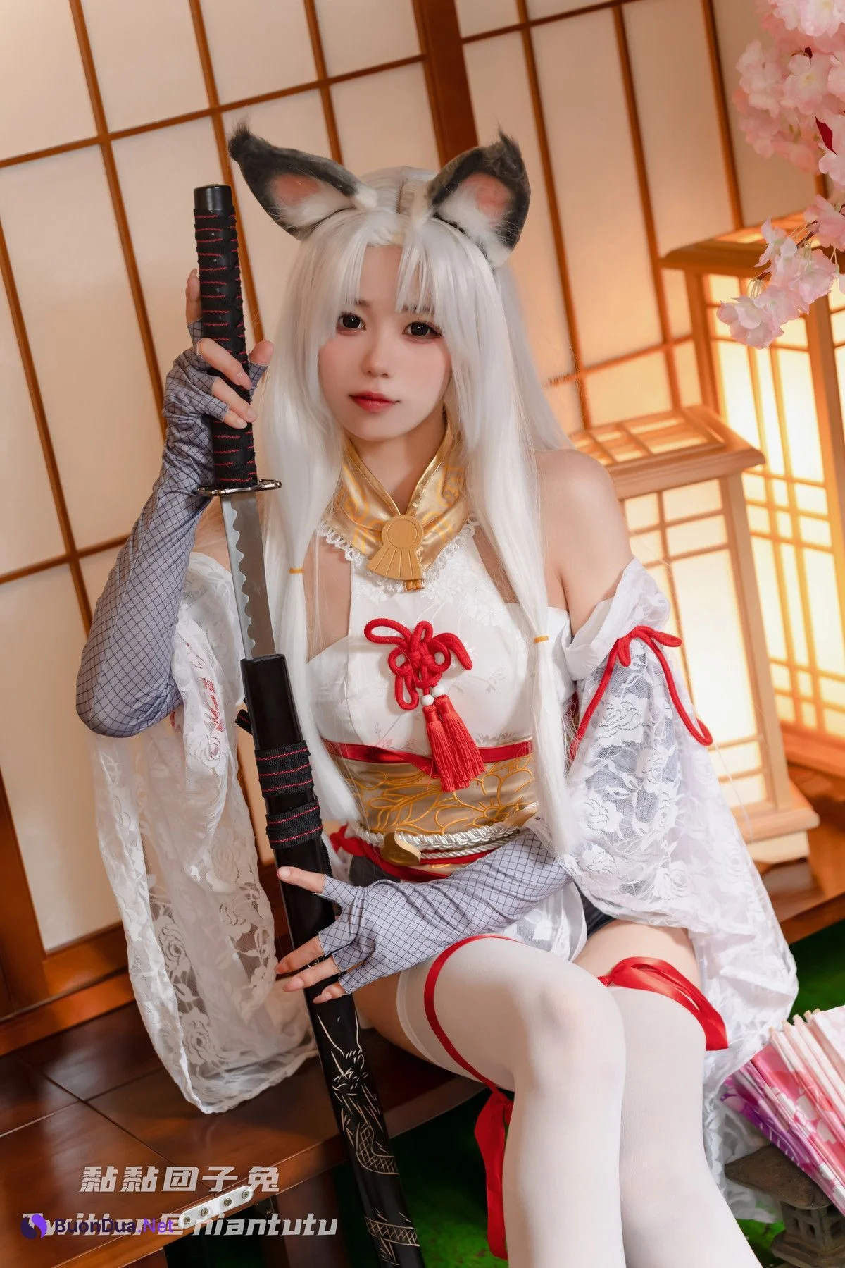 Cosplay 黏黏团子兔 白丝胡桃 - Photo 5