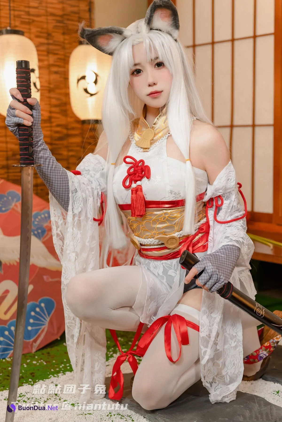 Cosplay 黏黏团子兔 白丝胡桃 - Photo 7