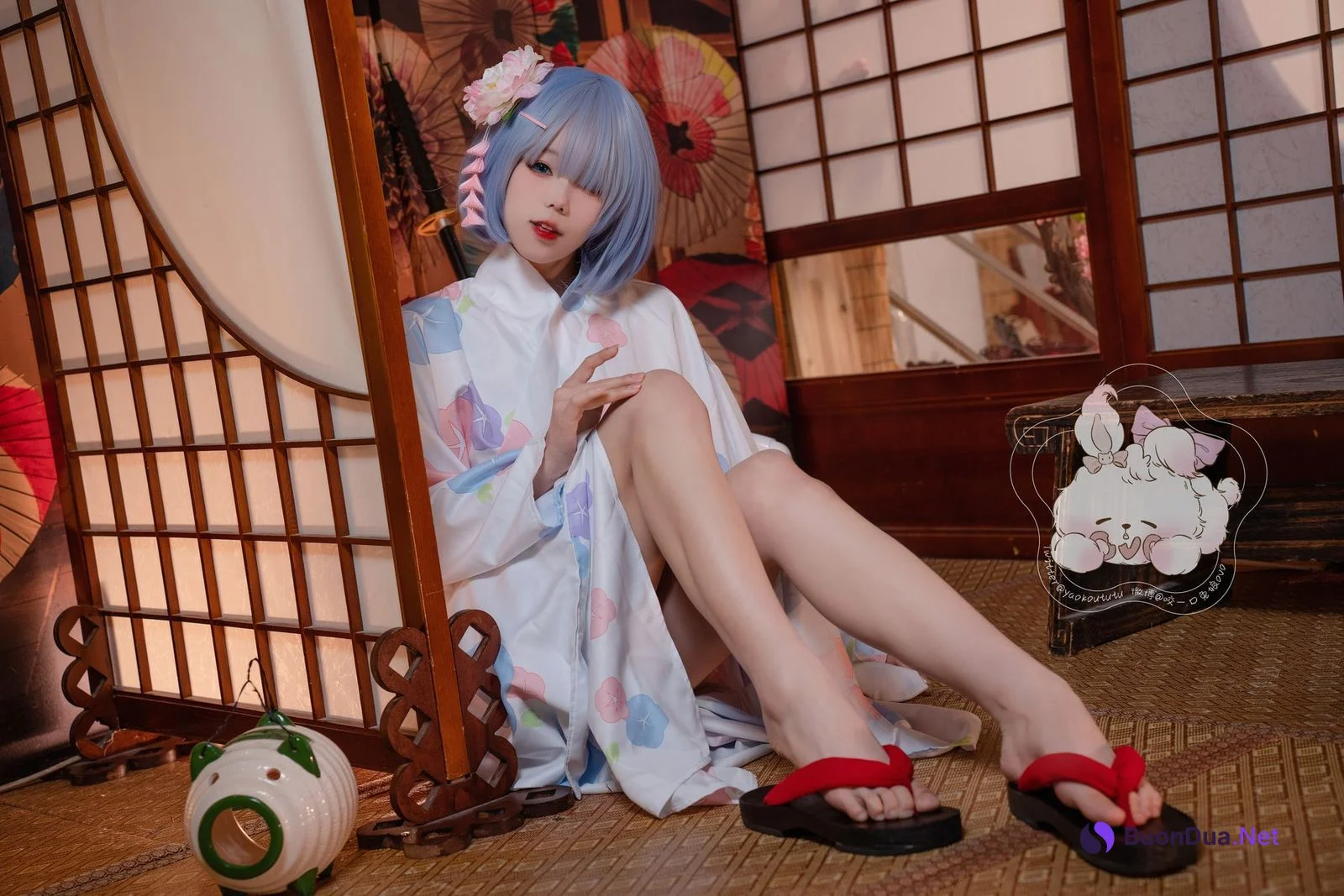 Cosplay 黏黏团子兔 蕾姆夏日祭 - Photo 3