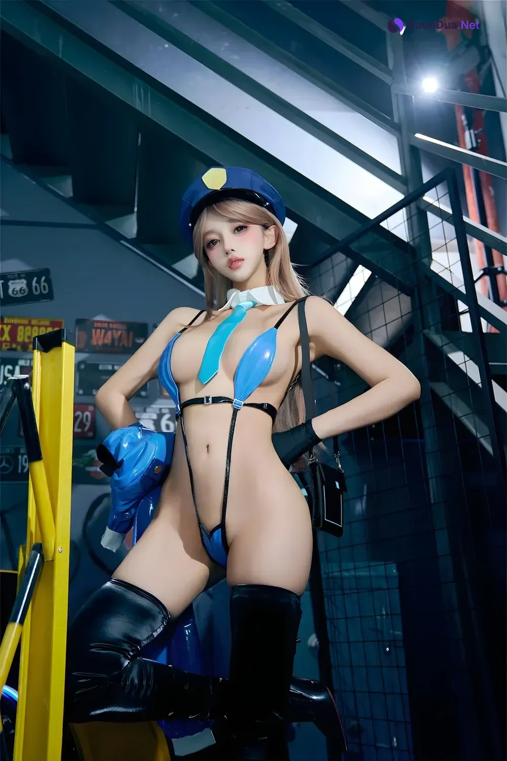 Cosplay 过期米线线喵 – 女警 - Photo 10