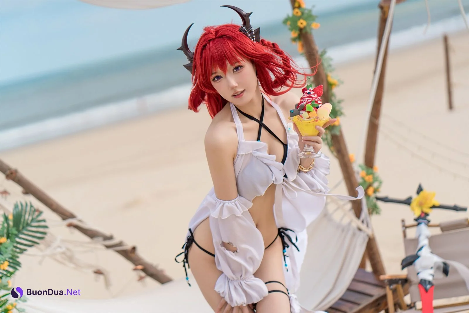 Cosplay 阿包也是兔娘 明日方舟 史尔特尔泳装 - Photo 11