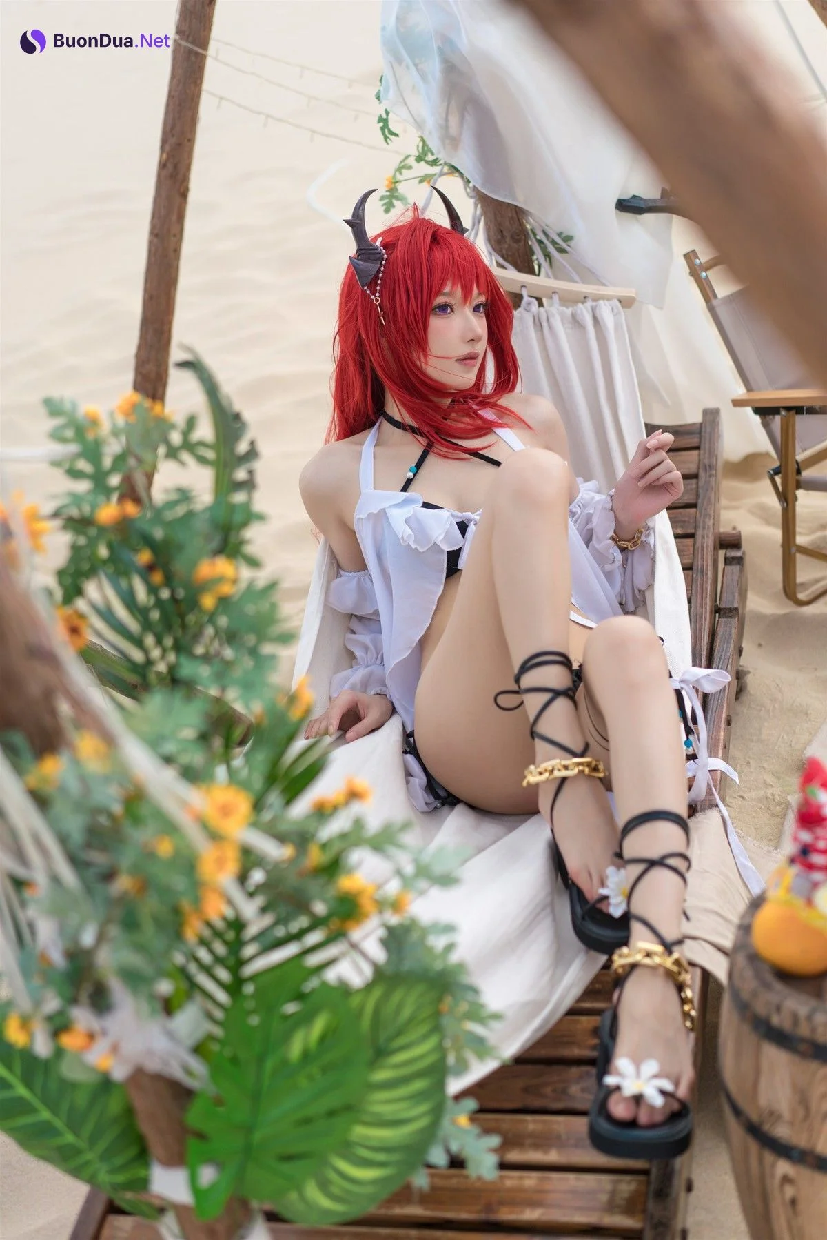 Cosplay 阿包也是兔娘 明日方舟 史尔特尔泳装 - Photo 14