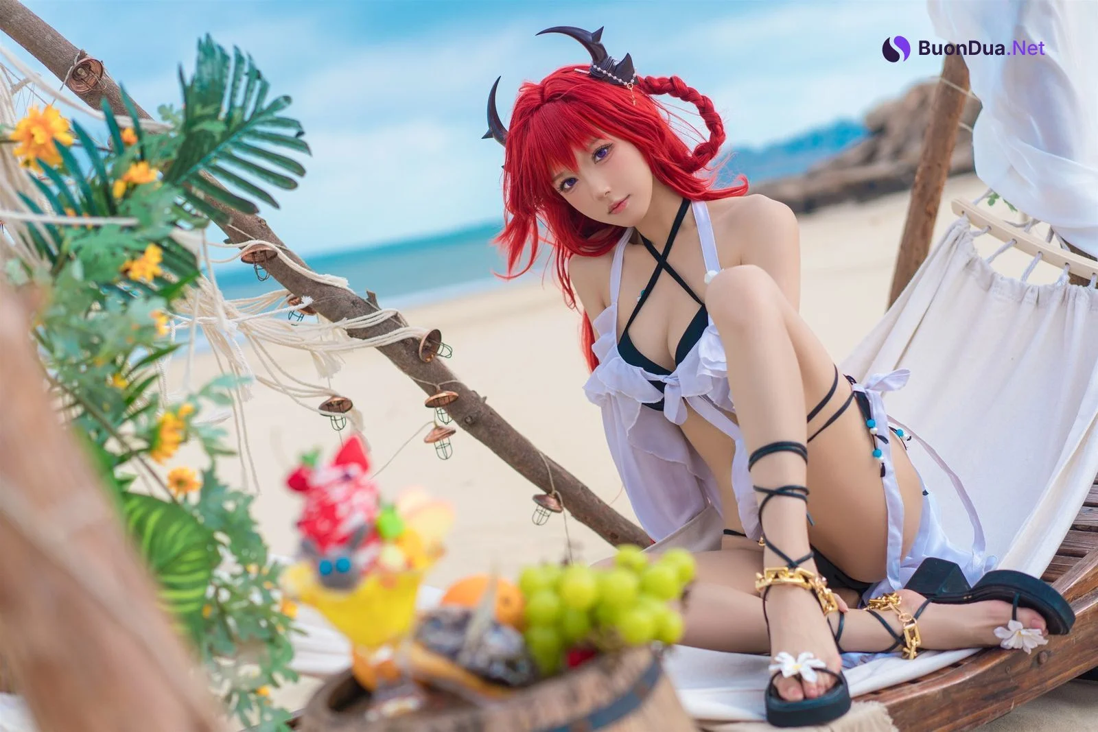 Cosplay 阿包也是兔娘 明日方舟 史尔特尔泳装 - Photo 16