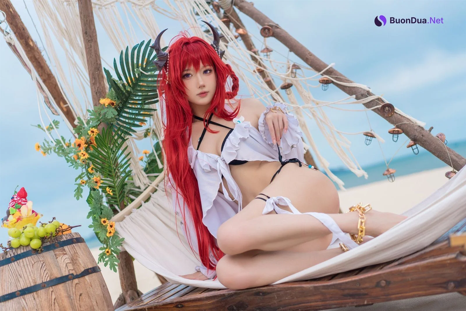 Cosplay 阿包也是兔娘 明日方舟 史尔特尔泳装 - Photo 18