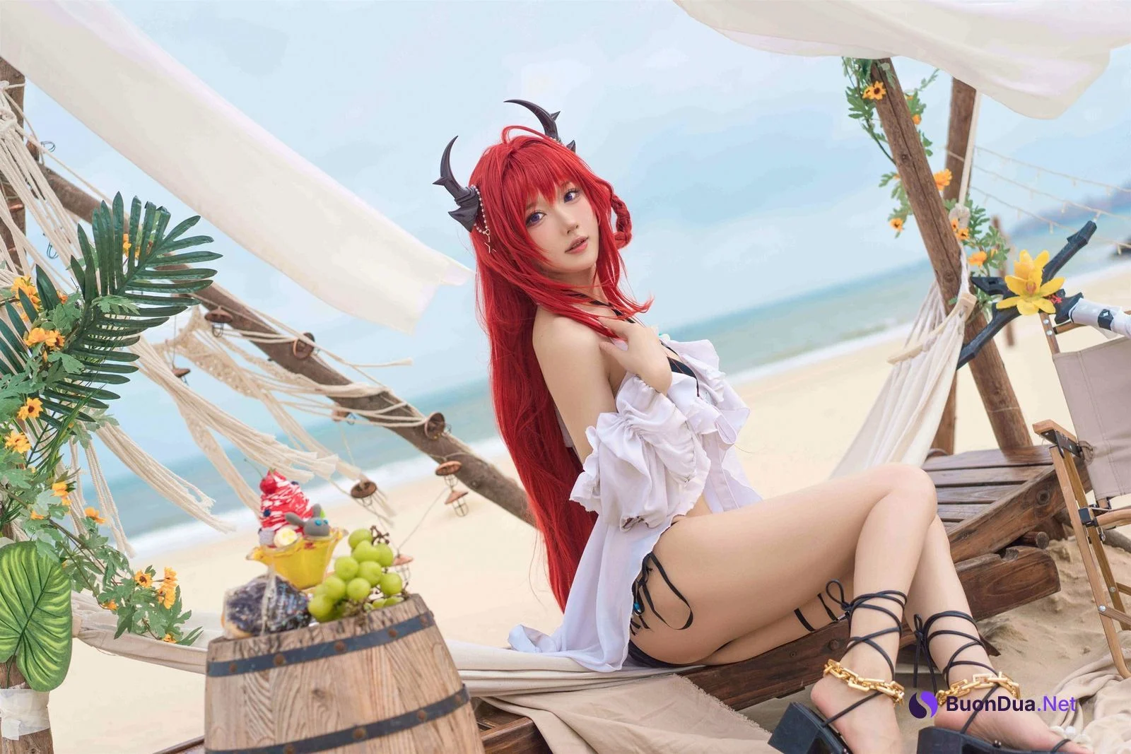 Cosplay 阿包也是兔娘 明日方舟 史尔特尔泳装 - Photo 2
