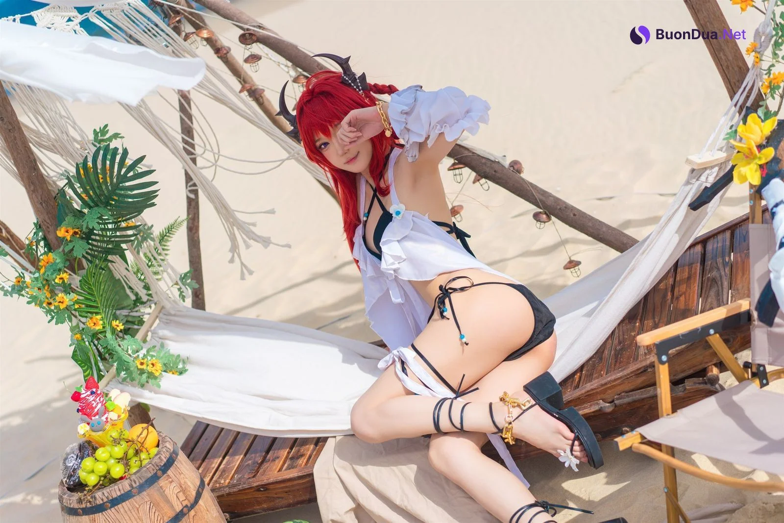 Cosplay 阿包也是兔娘 明日方舟 史尔特尔泳装 - Photo 3