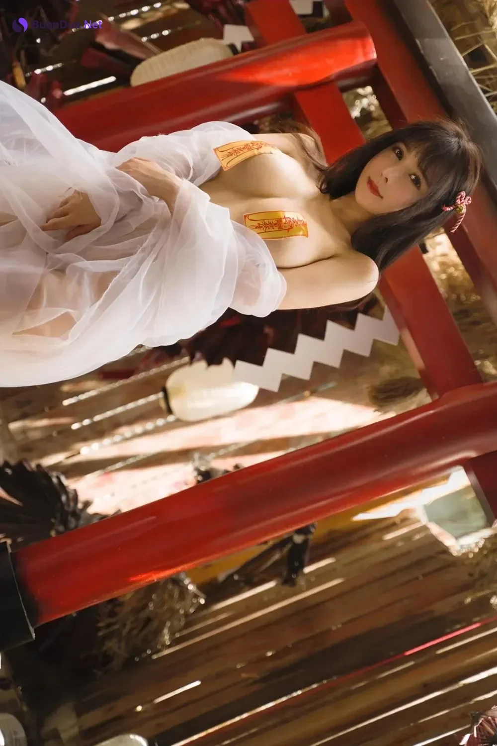 Cosplay 亚马逊鲶鱼 – 神社符纸巫女 - Photo 13