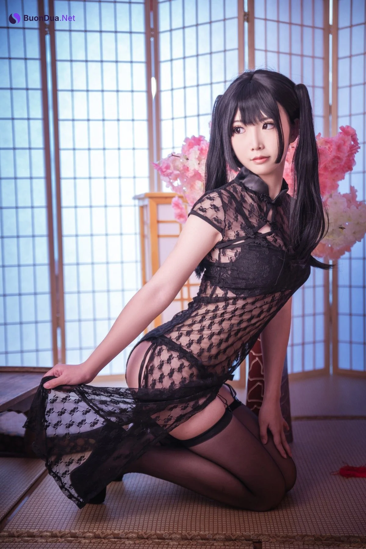 Cosplay 面饼仙儿 黑丝情趣旗袍 - Photo 11