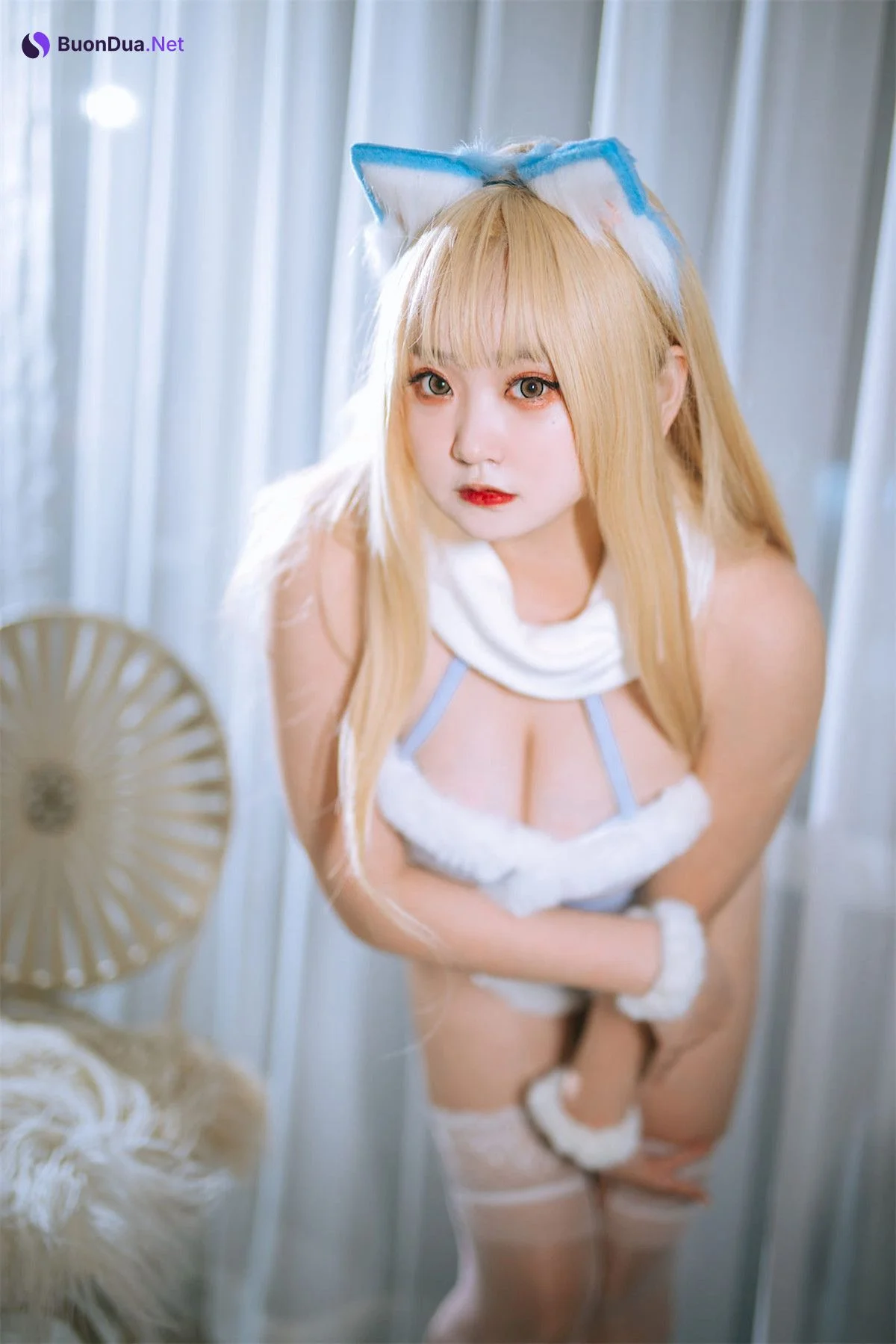 Cosplay 恩田直幸 蓝色连体猫猫 - Photo 3