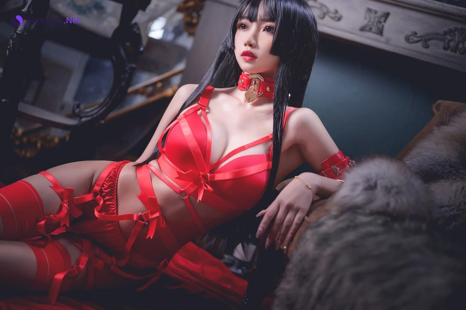 鬼畜瑶在不在 Cosplay 红色束缚 - Photo 20