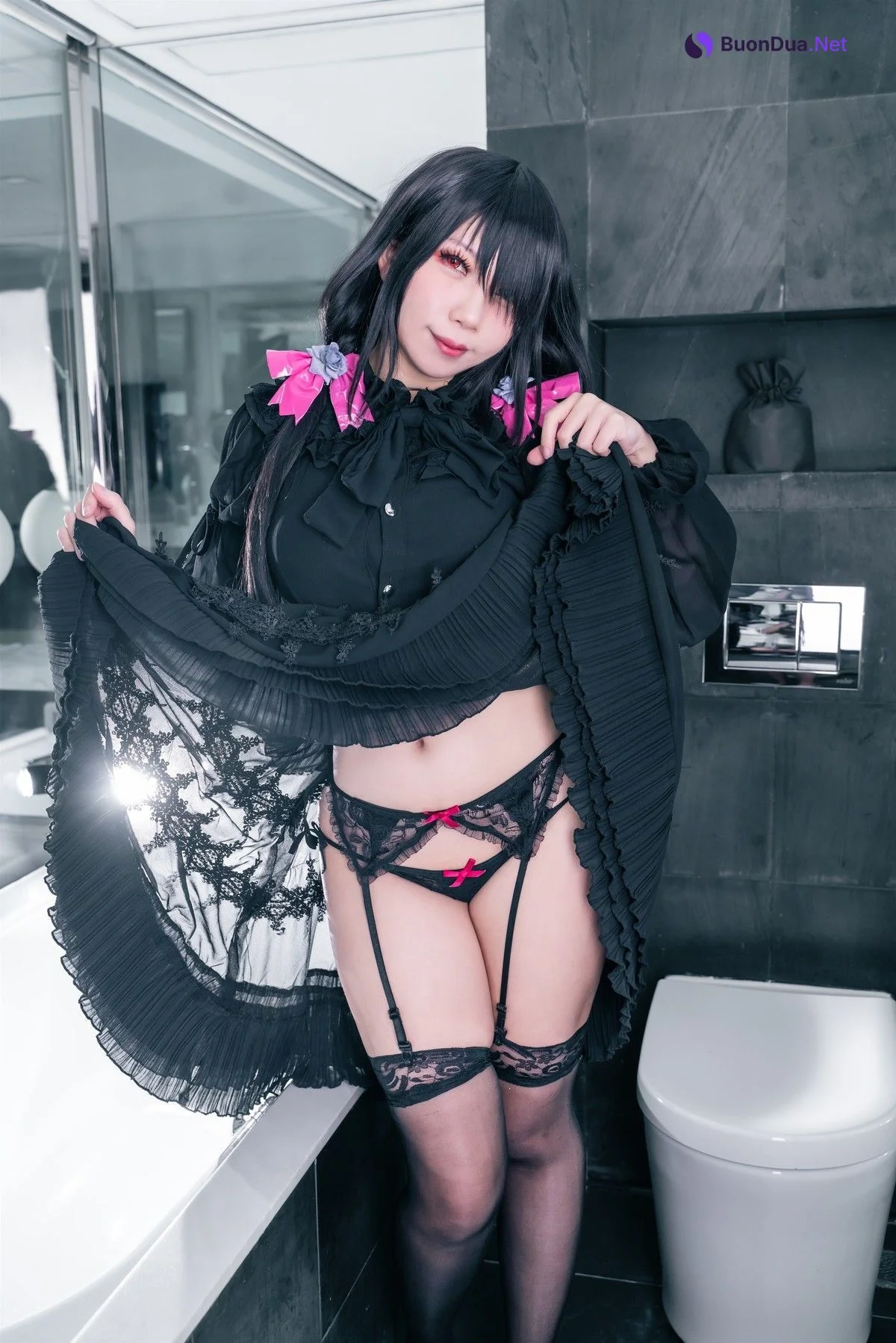 Cosplay 小琪Aki Kurumi Black Underwear - Photo 4