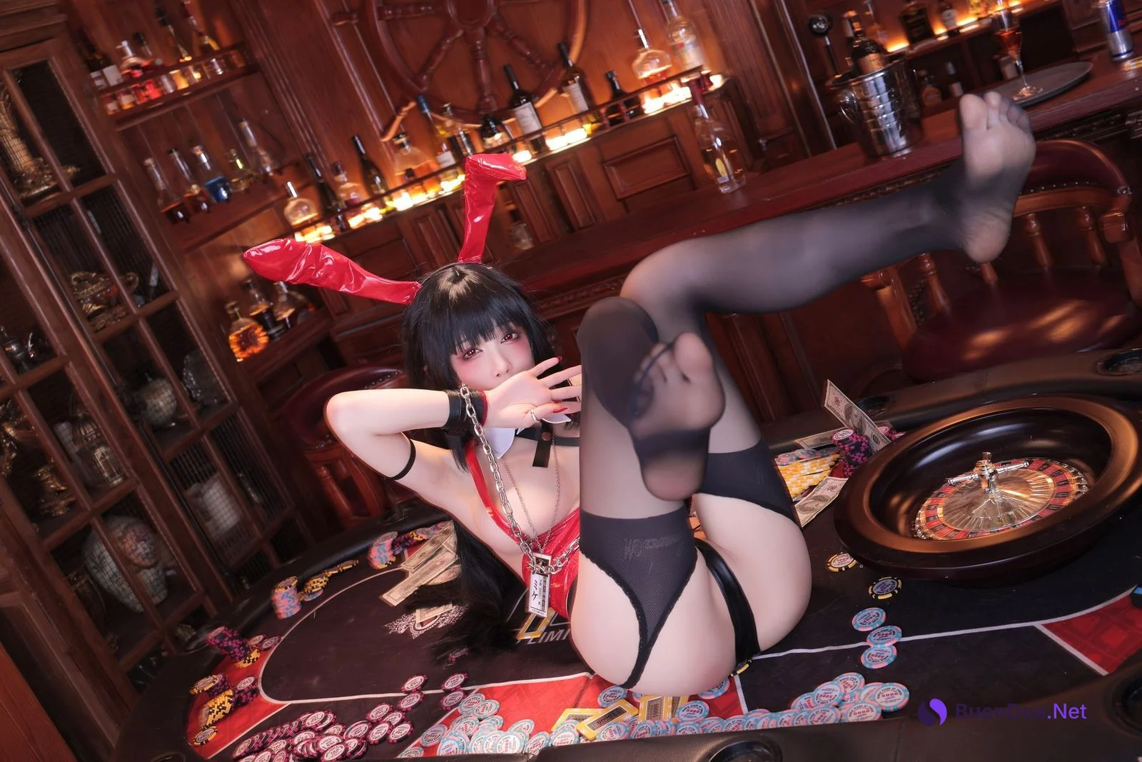 Cosplay 水淼Aqua 蛇喰梦子同人兔女郎 - Photo 14
