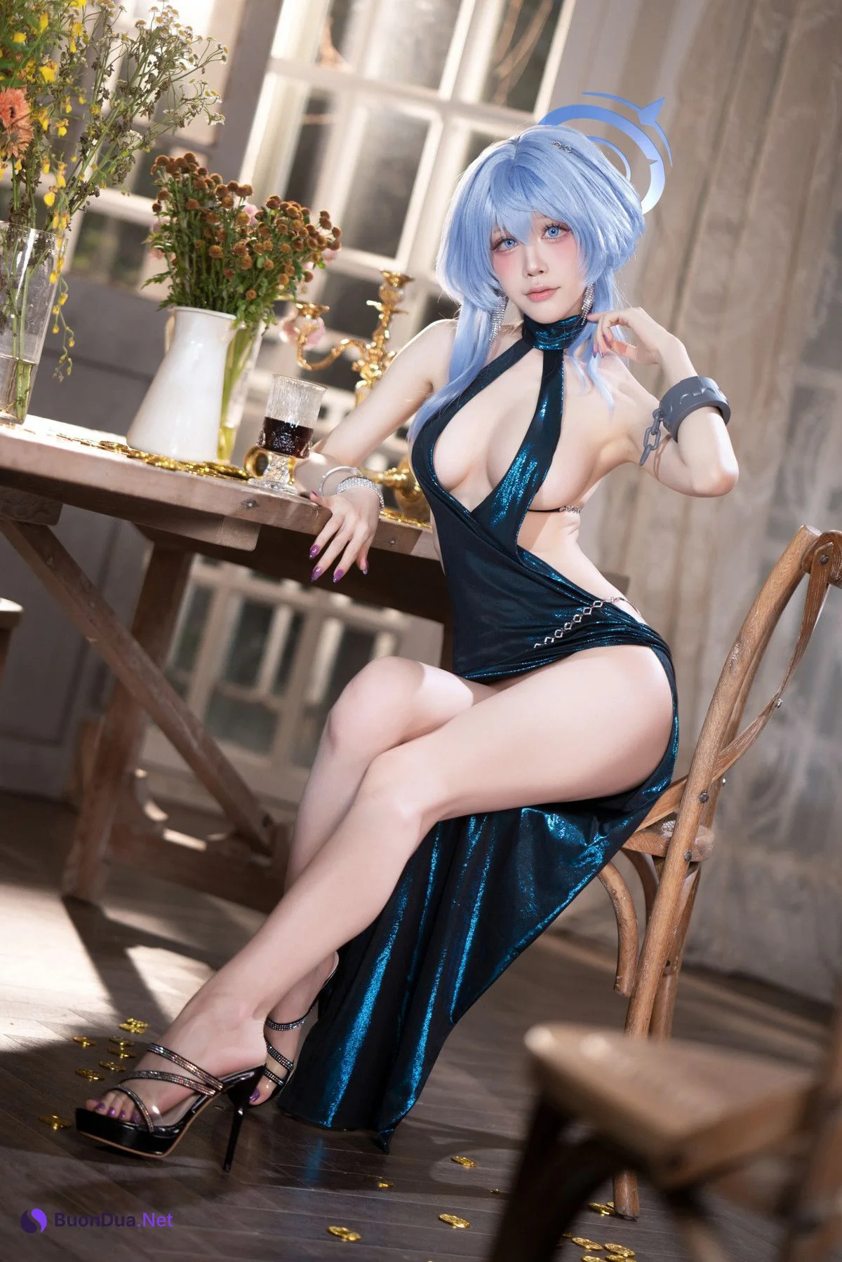 Cosplay 水淼Aqua 碧蓝档案 天雨亚子礼服 Set.01 - 写真 5