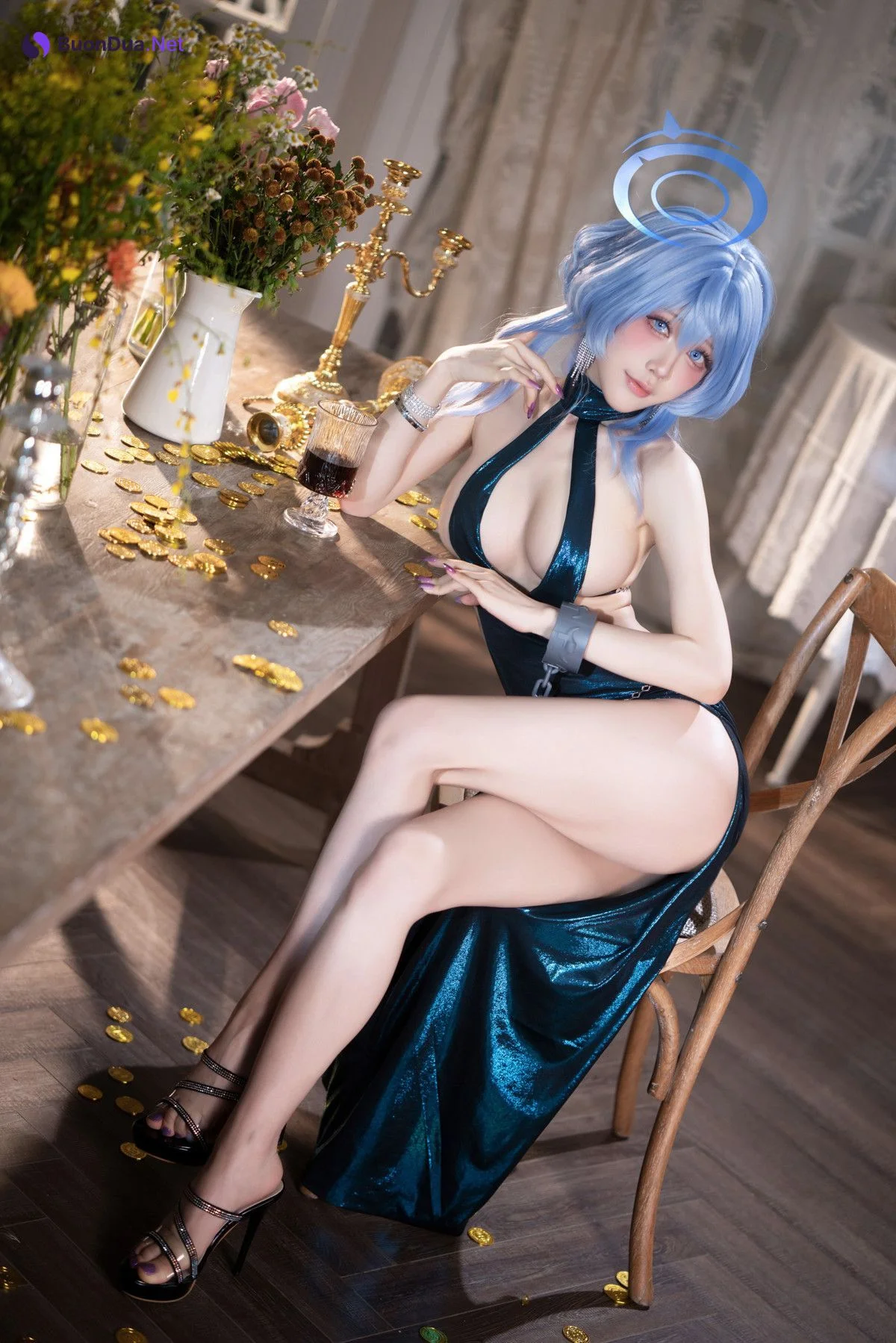 Cosplay 水淼Aqua 碧蓝档案 天雨亚子礼服 Set.01 - 写真 6