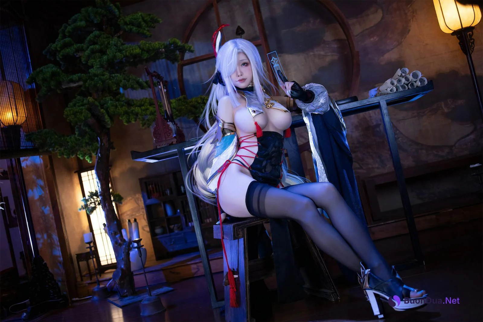 Cosplay 水淼Aqua 申鹤旗袍 Set.01 - Photo 11
