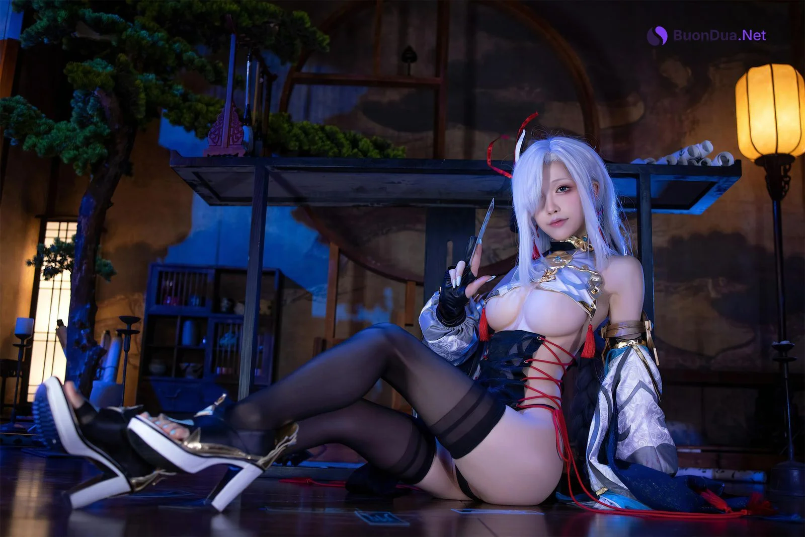 Cosplay 水淼Aqua 申鹤旗袍 Set.01 - Photo 4