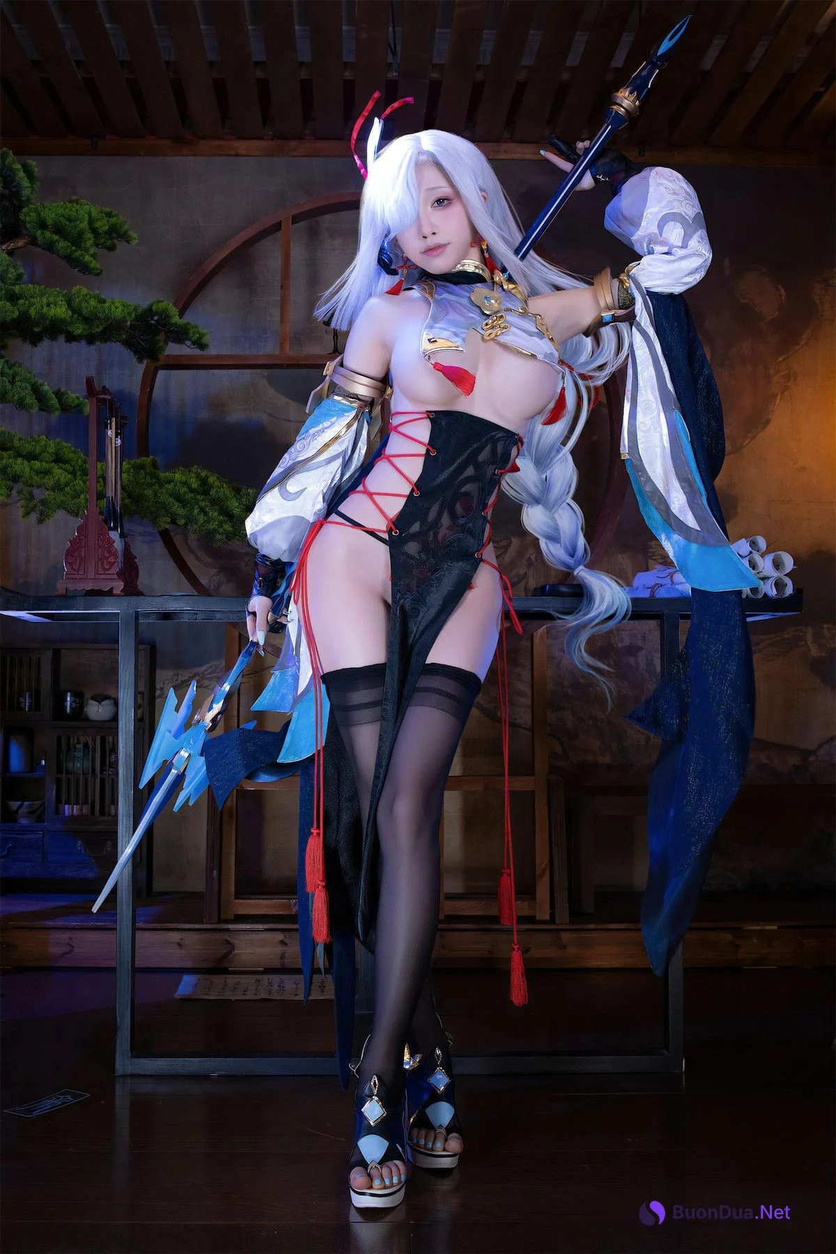 Cosplay 水淼Aqua 申鹤旗袍 Set.01 - Photo 5