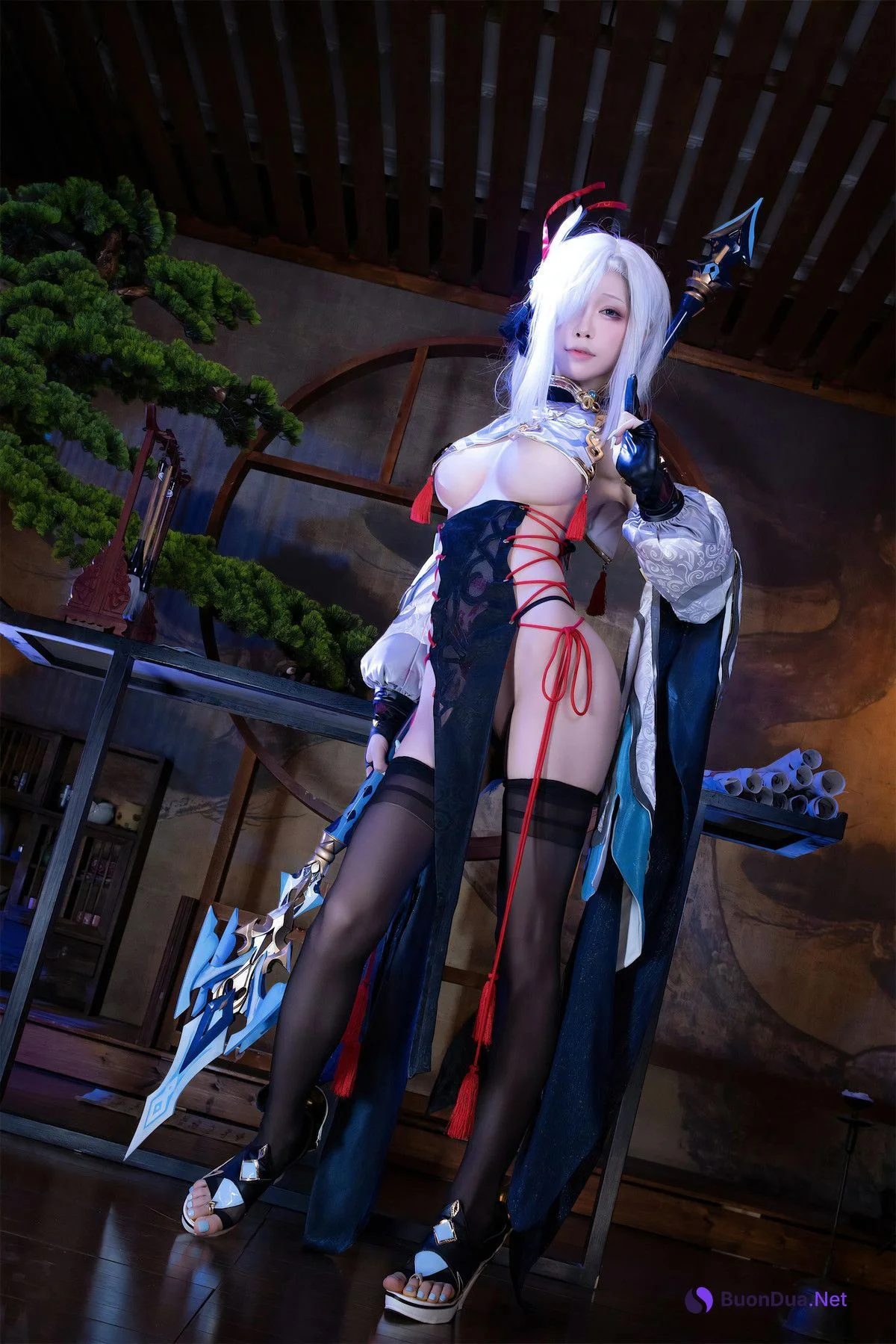 Cosplay 水淼Aqua 申鹤旗袍 Set.01 - Photo 6
