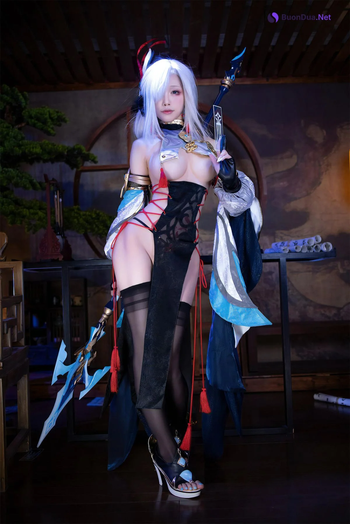 Cosplay 水淼Aqua 申鹤旗袍 Set.01 - Photo 7