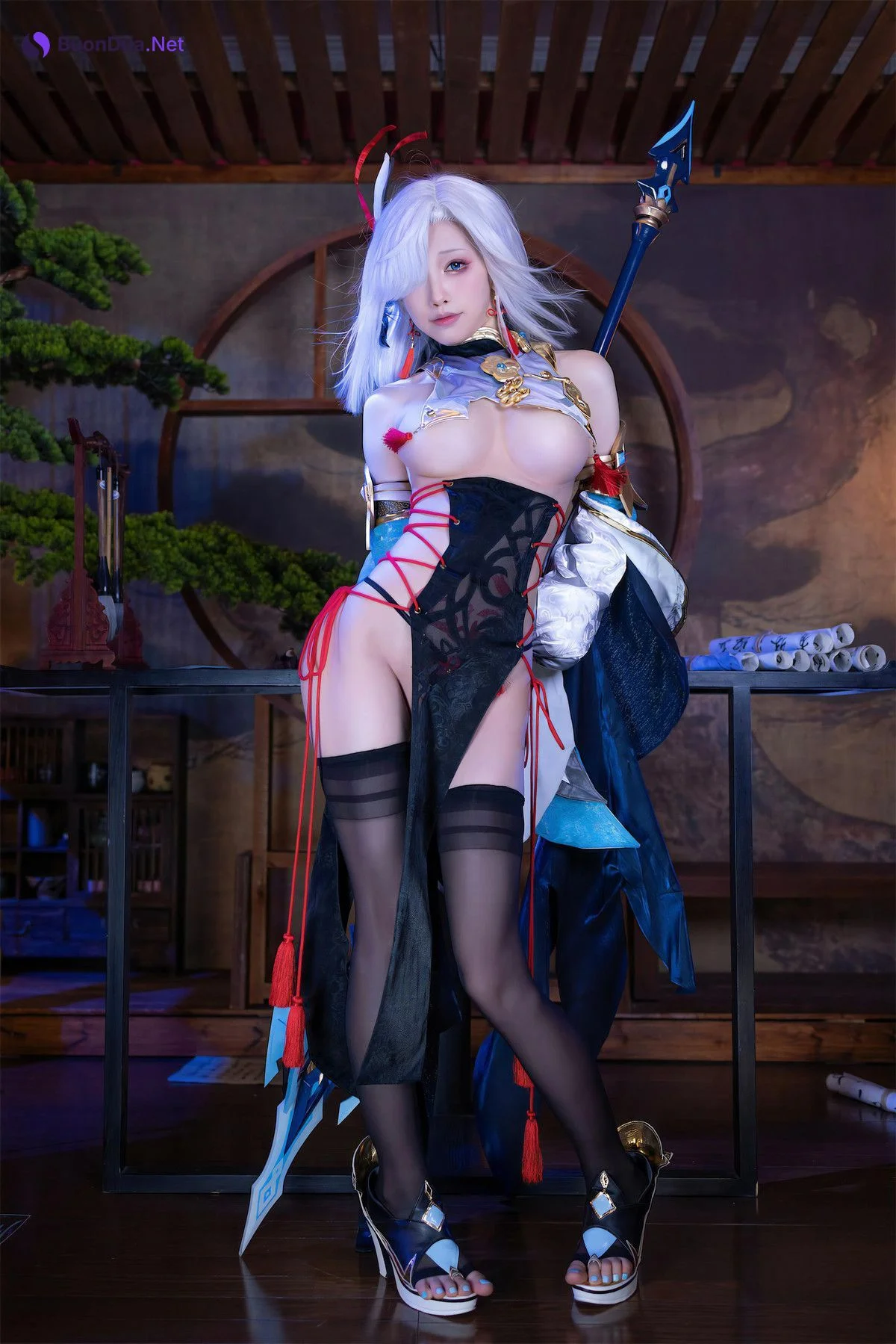Cosplay 水淼Aqua 申鹤旗袍 Set.01 - Photo 8