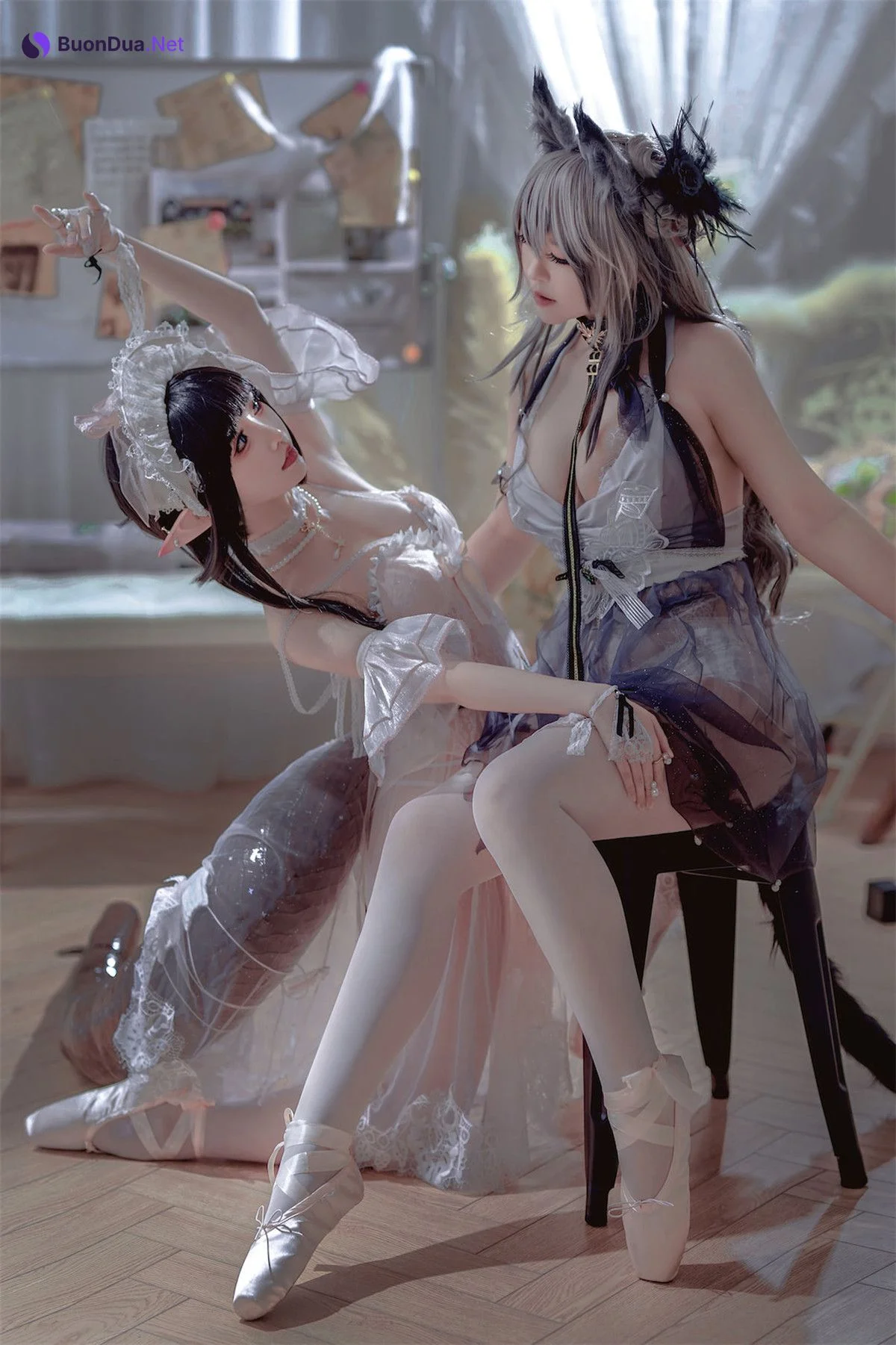 Cosplay 面饼仙儿 半半子 Arknights 黑x森蚺 - Photo 19