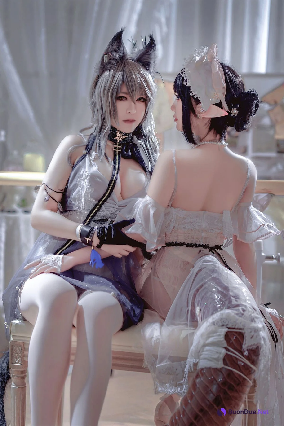 Cosplay 面饼仙儿 半半子 Arknights 黑x森蚺 - Photo 8