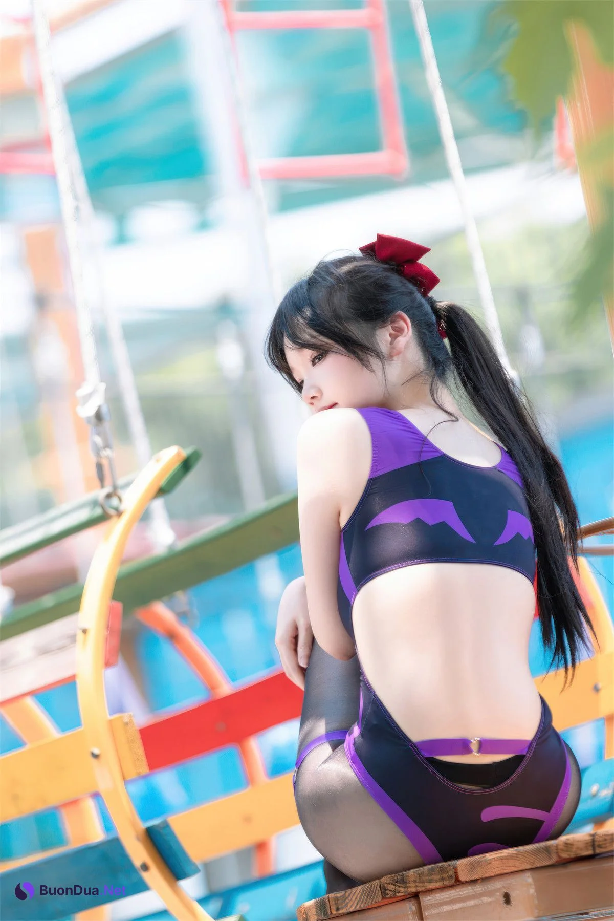Cosplay 雪晴Astra 雪晴嘟嘟 紫色恶魔竞泳 - Photo 19