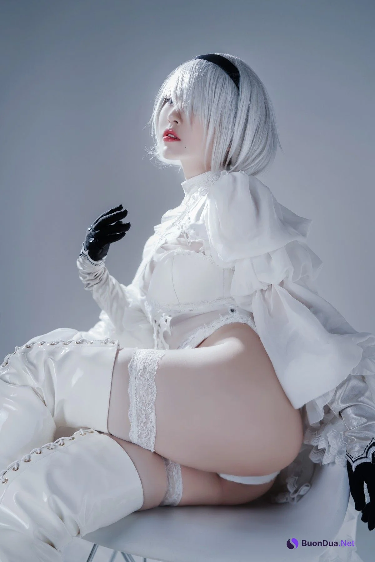 Cosplay 半半子 Automataヨルハ二号B型 白いドレス - Photo 16
