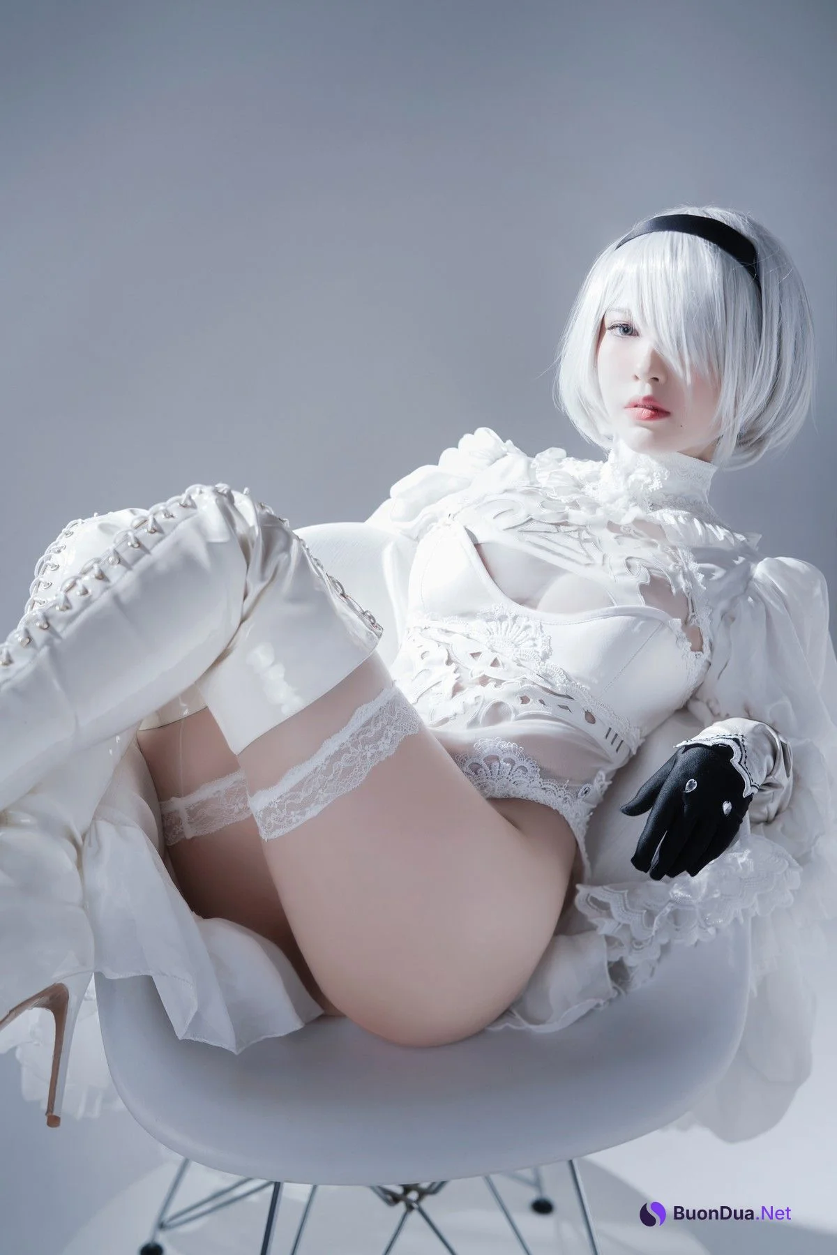 Cosplay 半半子 Automataヨルハ二号B型 白いドレス - Photo 20