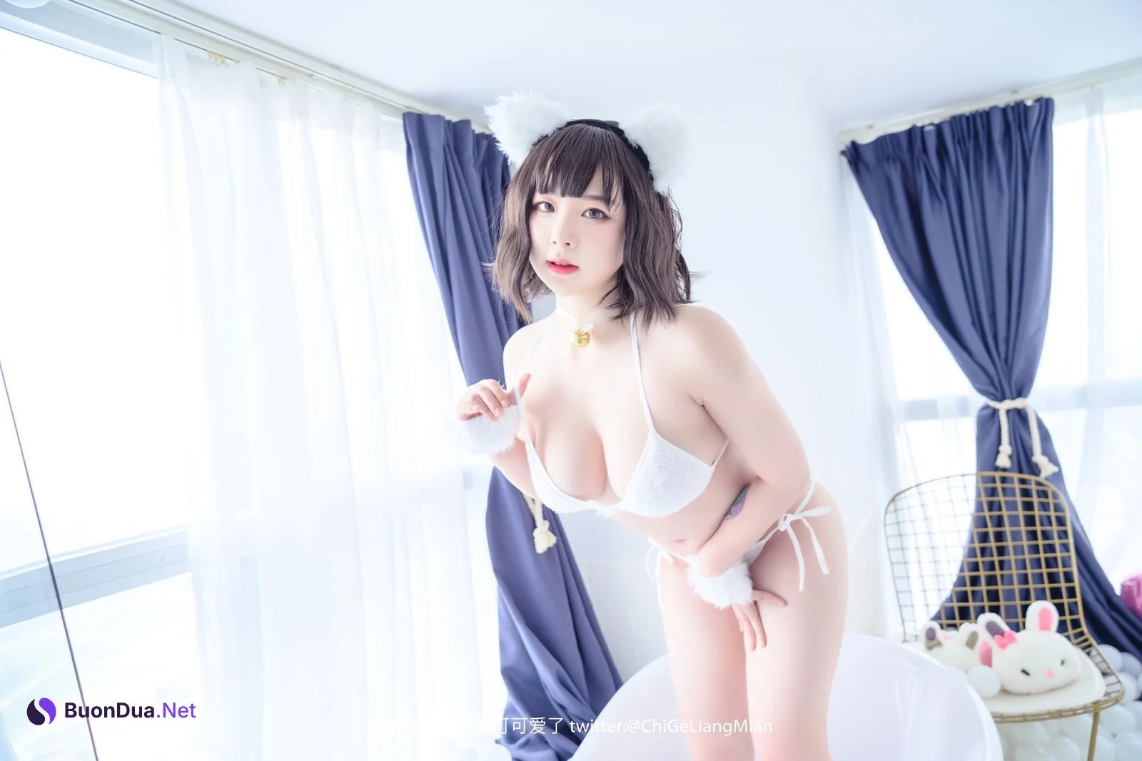 Cosplay 皮皮奶可可爱了啦 白猫 - Photo 10