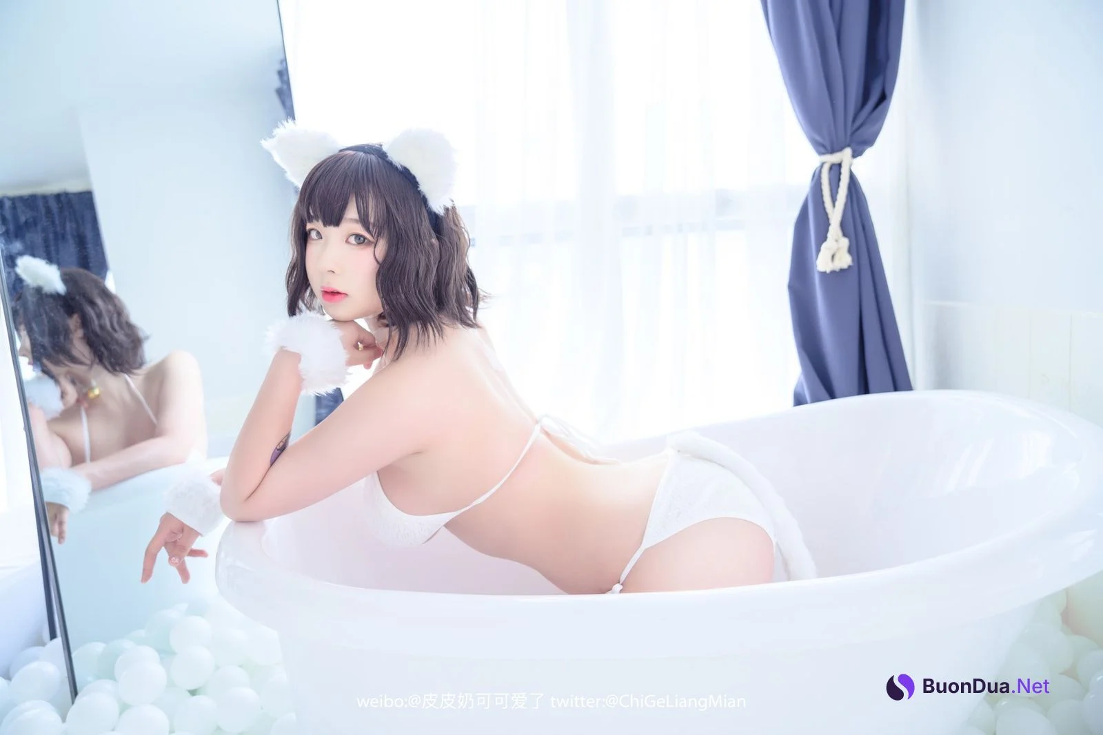 Cosplay 皮皮奶可可爱了啦 白猫 - Photo 12