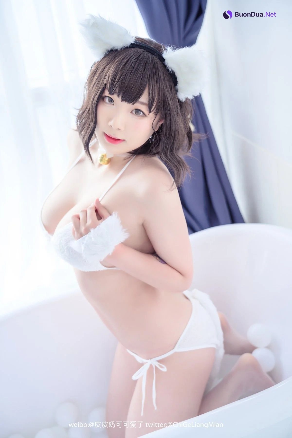 Cosplay 皮皮奶可可爱了啦 白猫 - Photo 13