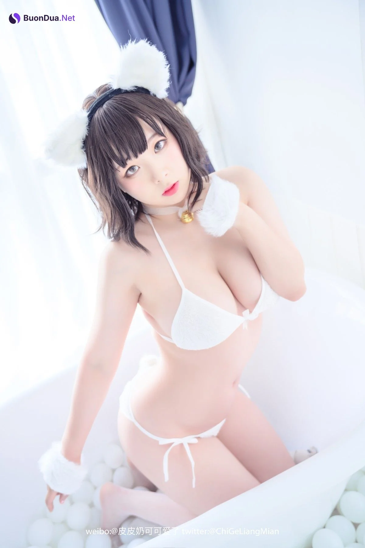 Cosplay 皮皮奶可可爱了啦 白猫 - Photo 15