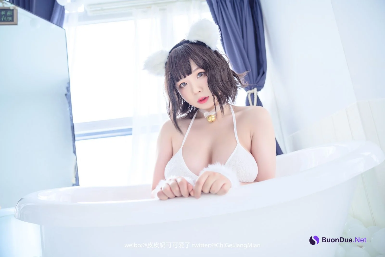 Cosplay 皮皮奶可可爱了啦 白猫 - Photo 18