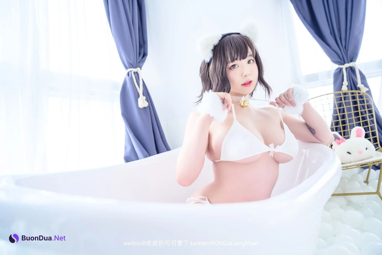 Cosplay 皮皮奶可可爱了啦 白猫 - Photo 19