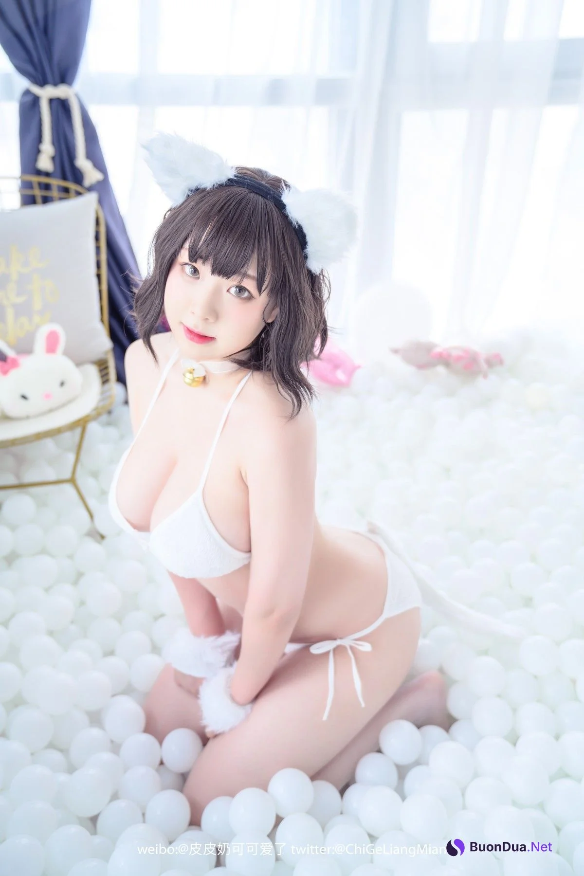 Cosplay 皮皮奶可可爱了啦 白猫 - Photo 8