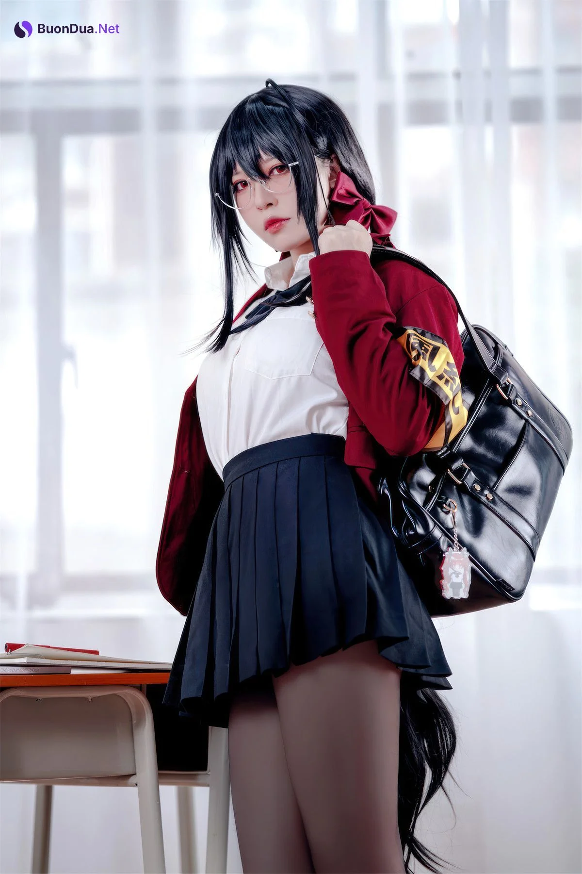 Cosplay 半半子Banbanko 大凤 风纪委员 - Photo 13