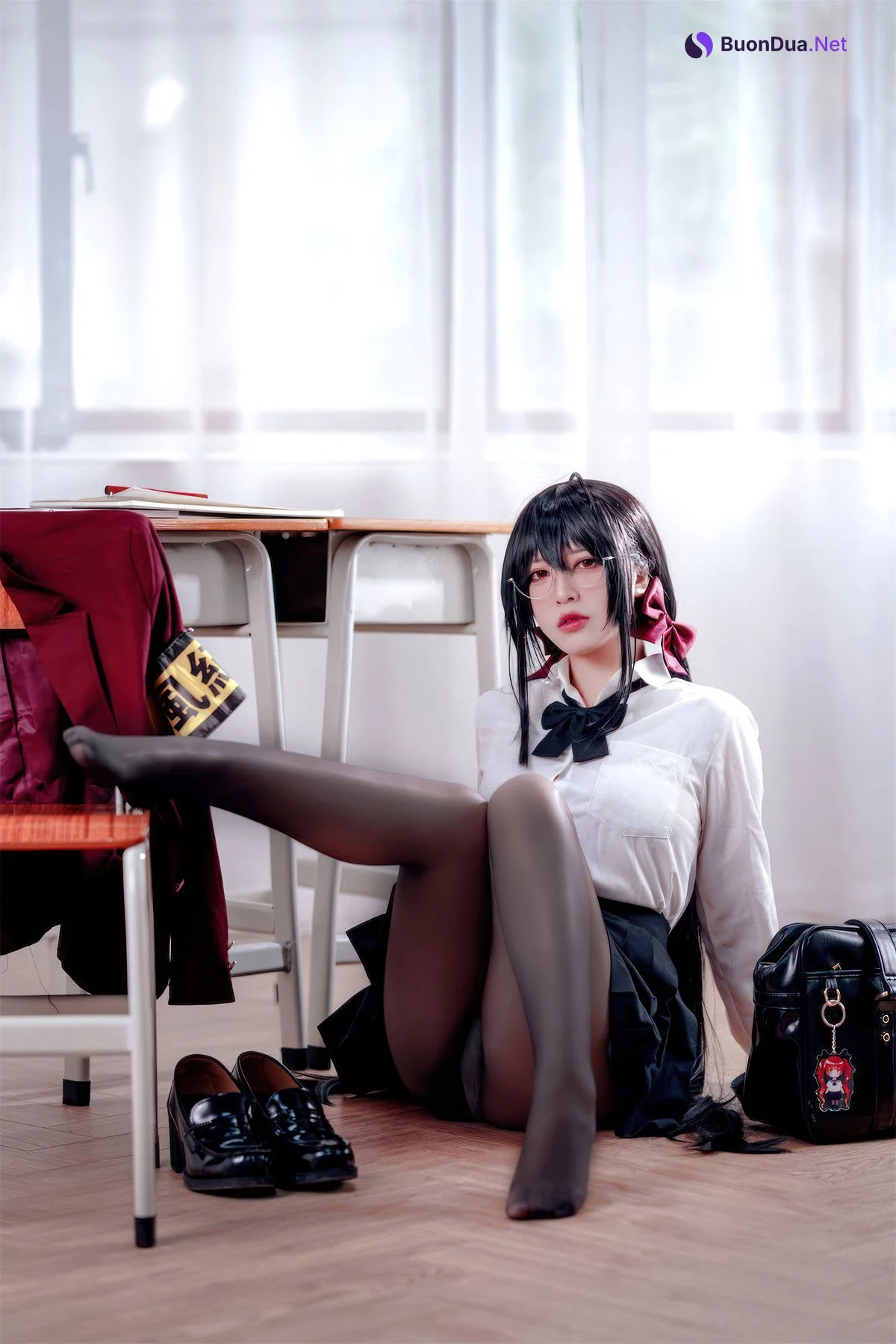 Cosplay 半半子Banbanko 大凤 风纪委员 - Photo 20