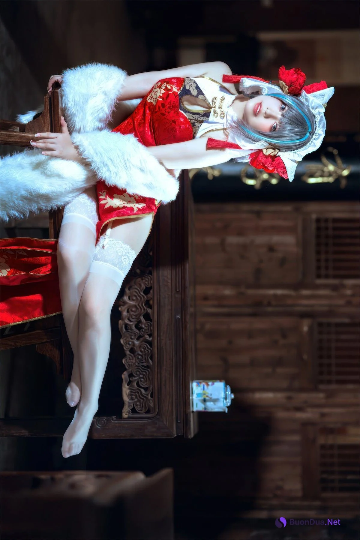 Cosplay 半半子Banbanko 柴郡中华娘旗袍 - Photo 17