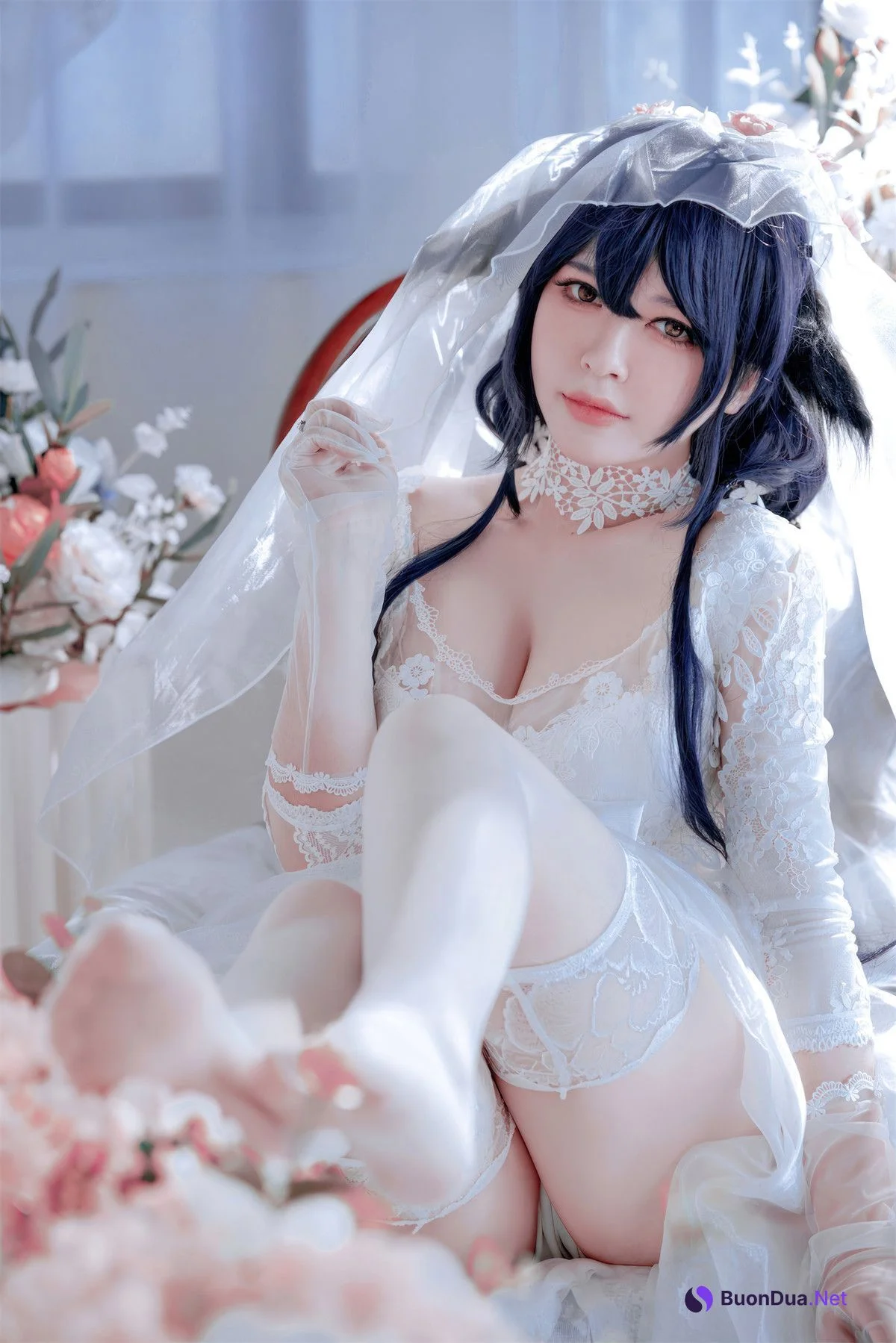 Cosplay 半半子Banbanko 碧蓝航线 吾妻花嫁 - Photo 11