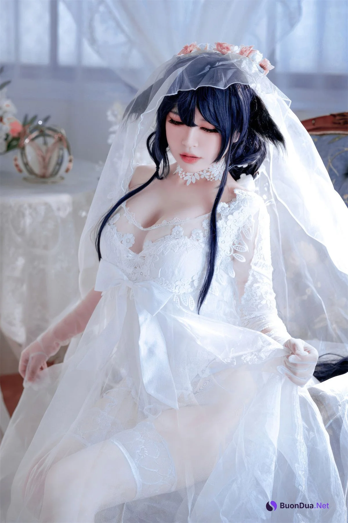 Cosplay 半半子Banbanko 碧蓝航线 吾妻花嫁 - Photo 14