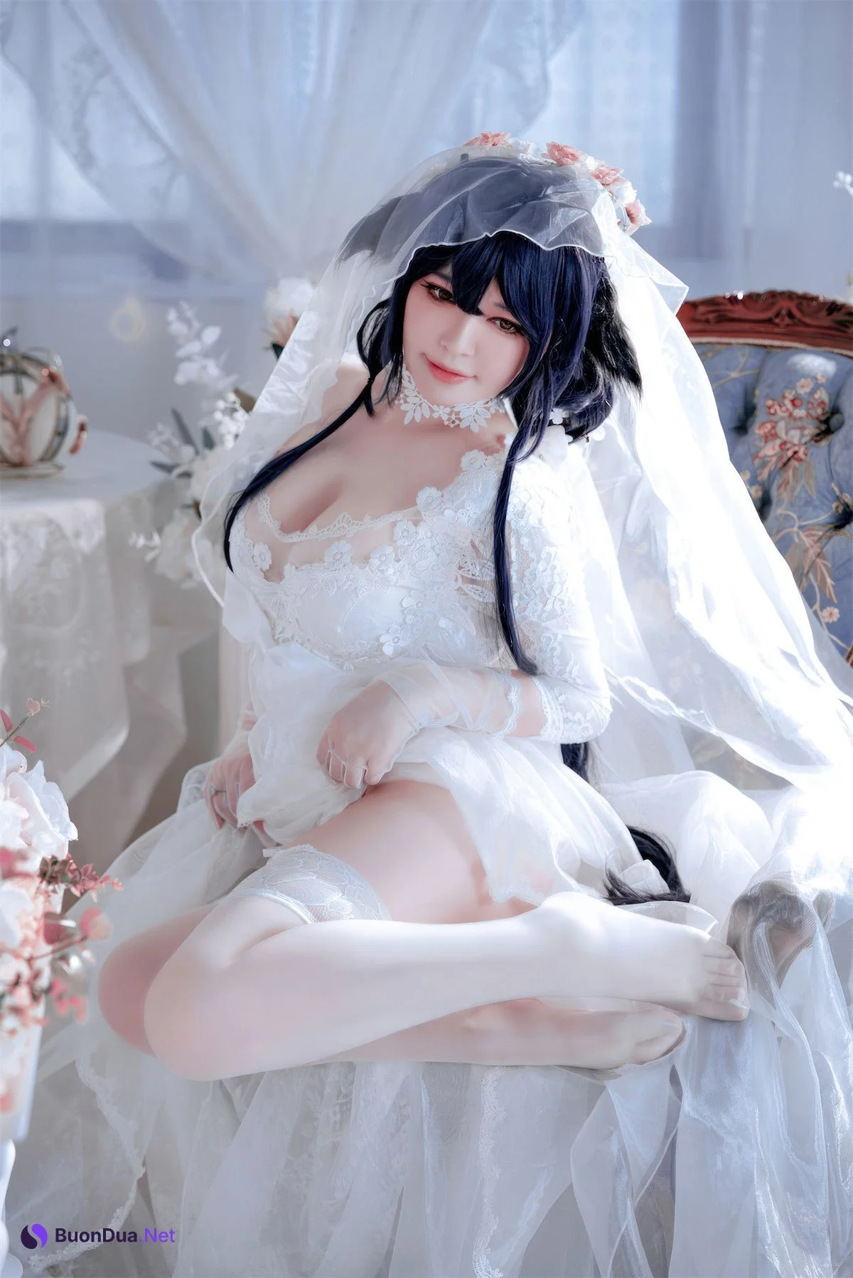 Cosplay 半半子Banbanko 碧蓝航线 吾妻花嫁 - Photo 16